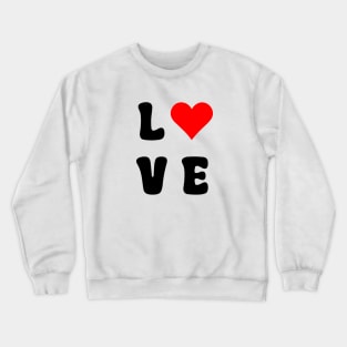 Love Red Heart Black Crewneck Sweatshirt